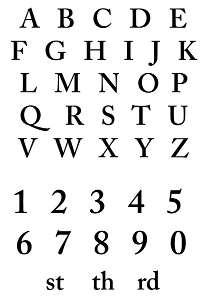 Alpha Upper Case & Numbers -  Stamps