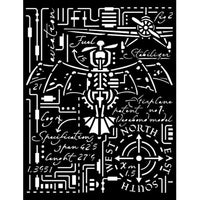 Stamperia - Thick stencil cm 20X25 - Sir Vagabond Aviator airplane
