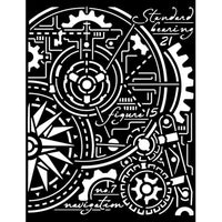 Stamperia - Thick stencil cm 20X25 - Sir Vagabond Aviator gears compass