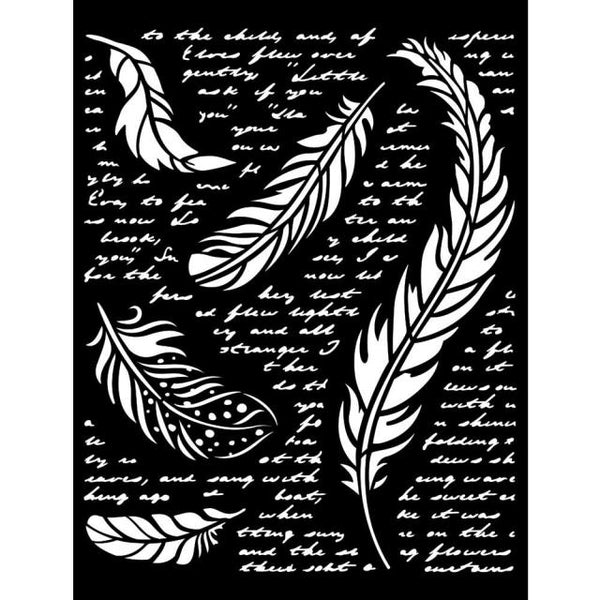 Stamperia -Thick stencil cm 20X25 - Our way feathers