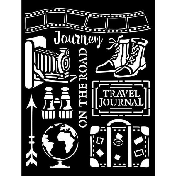 Stamperia - Thick stencil cm 20X25 - Our way journey elements